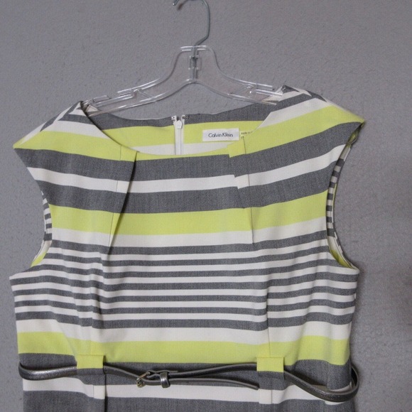 Calvin Klein Yellow and Gray Striped Dress - Picture 3 of 11
